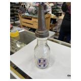 Vintage Huffman 1 liquid quart glass bottle with