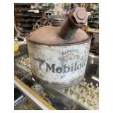 Vintage gas / oil can marked MobilOil 12 x 12