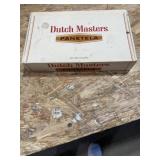 Vintage Dutch Masters cigar box with poker chips