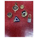 Mixed lot lapel pins tie tacks etc American