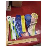 Vintage dog show AKC ribbons and awards