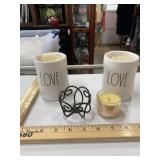 Lot of 3 candles, used, signs of use, signs of