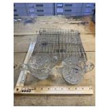 Cooling racks, vintage crystal sugar bowl, and