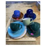Mid-century modern tea cups and saucers,