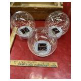 3 solar powered LED lighted Ball jars spheres