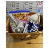 Basket and contents craft lot