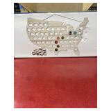 Wooden beer cap map open box unsearched