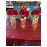Decor box lot LED lighted Ball jars with flowers