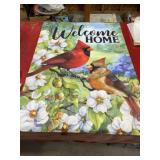 28 x 39 house flag Welcome Home birds