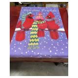 28 x 40 house flag welcome friends birds