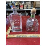 2 Empty liquor bottles