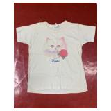 Vintage Quï¿½bec Cat T-Shirt Youth L, some stains