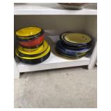 Vintage metal, ware, dishes, and bowls, mixed a