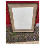 Vintage line drawing signed by artist and dated