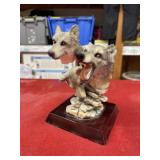 Resin wolf head collage 6 inches tall