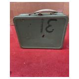 Vintage metal green lunchbox some rust & paint