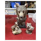 Resin wolf families lot 4 to 10 inches tall