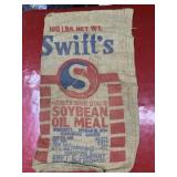 Vintage Swiftï¿½s Soybean Oil Meal burlap sack,