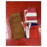 Lot of 3 flags, nautical?, American, Confederate