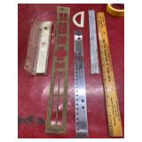 Vintage rulers, slide rule, wood, metal etc. 6
