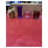 Glass vases lot 8 pcs cool colors 4.5 to 8 inches