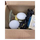 Box lot Light fixtures and electrical, all
