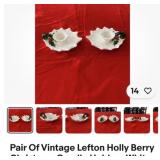 Vintage MCM Christmas candle holders lefton