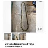 Vintage Napier gold tone beaded necklace