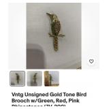 Vintage bird pin