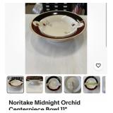 Vintage Noritake midnight orchid, centerpiece