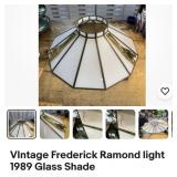 Vintage Frederick Raymond light glass shade 1989