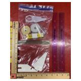 Lot of sewing rulers, 3 plastic, 3 fabric, corner