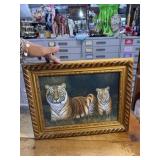 Framed tiger artwork canvas