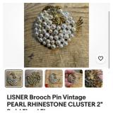 Vintage faux pearl brooch LISNER