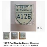 Del Monte Forest license plate pass.