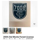Del Monte Forest license plate pass.
