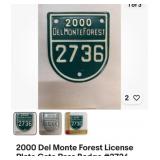 Del Monte Forest license plate pass.
