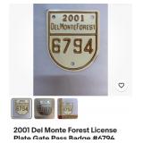 Del Monte Forest license plate pass.