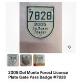 Del Monte Forest license plate pass.