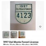 Del Monte Forest license plate pass.