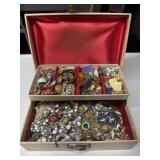 Vintage jewelry box & contents Wear, Repair, craft