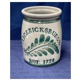 Fredericksburg VA stoneware crock signed 6 inches