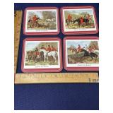 English fox hunting coasters set of 6