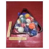 Vintage billiard balls and rack