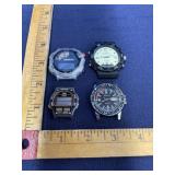 4 untested watches without watchbands Casio,