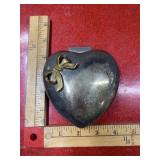 Vintage Zinc Alloy and Silver Plate Heart shaped