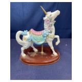 Porcelain unicorn carousel figure 9 inches tall