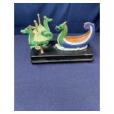 Non-working green dragons music box