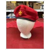 Boy Scouts official red wool beret and red