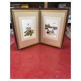Vintage Korean embroidered art folding frame